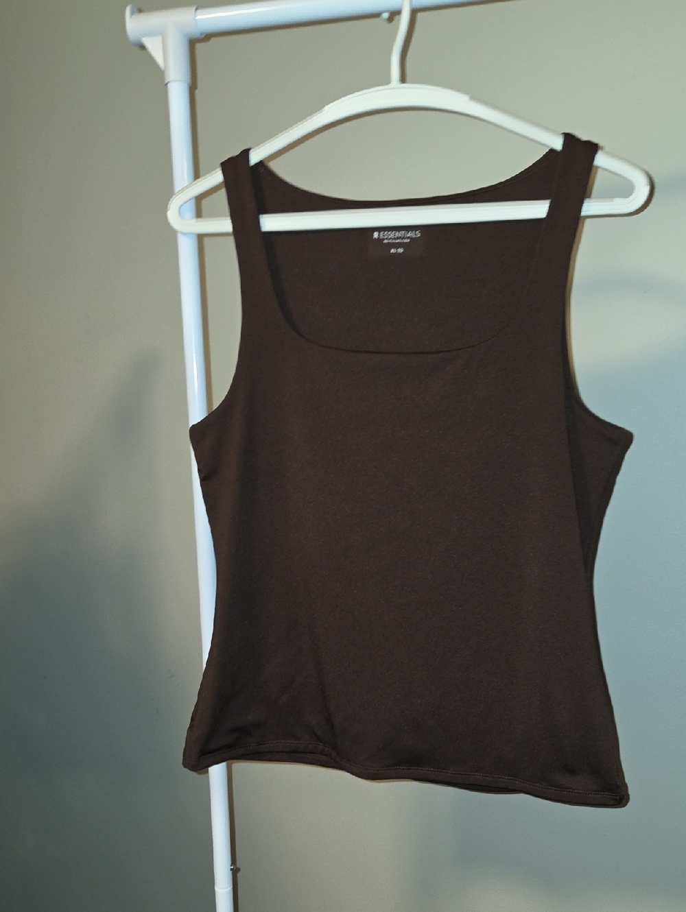 ESSENTIALS Brown Scoop Neck Tank Top Size XL